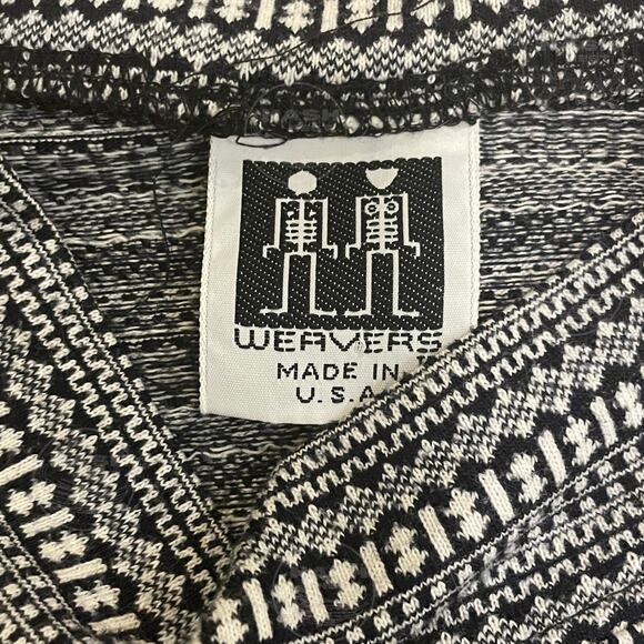 Vintage Weavers L Pullover Oversized 90s | Black White Geometric Knit, USA, Rare - Picture 2 of 6